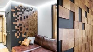 L'arredamento delle pareti con le proprie mani da cubi di legno. Istruzioni dettagliate design!