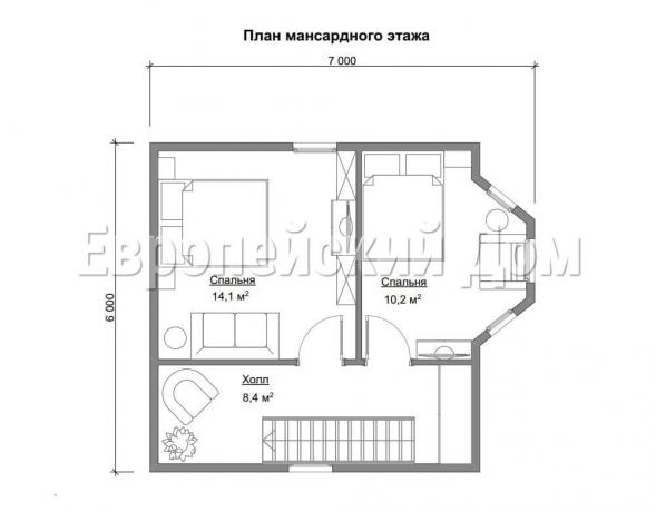 Disposizione del secondo piano. Fonte delle foto: dom-bt.com