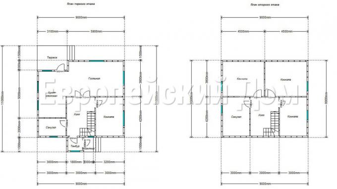 Layout della casa. Fonte delle foto: dom-bt.com