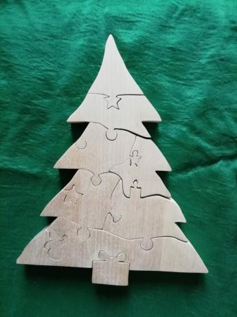 Puzzle "albero di Natale", di betulla