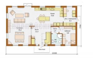 Nuova casa con 3 camere da letto e un ampio soggiorno. Facciate + pianificazione