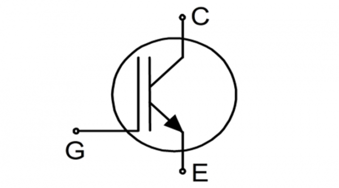 circuiti a transistor pittogramma dove G - l'otturatore, collettore C, E - emettitore.