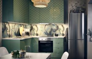 Una piccola cucina, come l'incarnazione di funzionalità, comfort e stile. 7 idee per imitazione